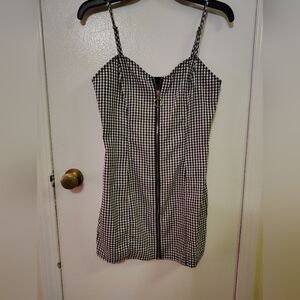 Forever 21 Monochrome Checkered Zip Dress